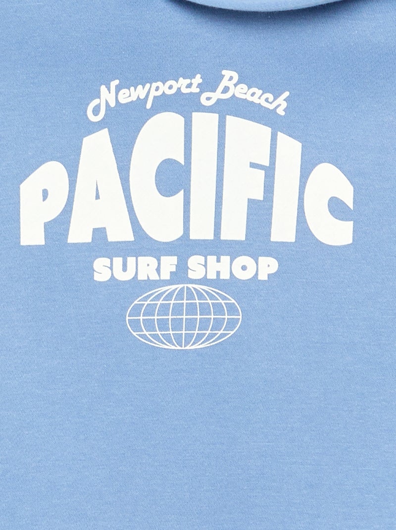 Sweat à capuche imprimé Bleu - Kiabi