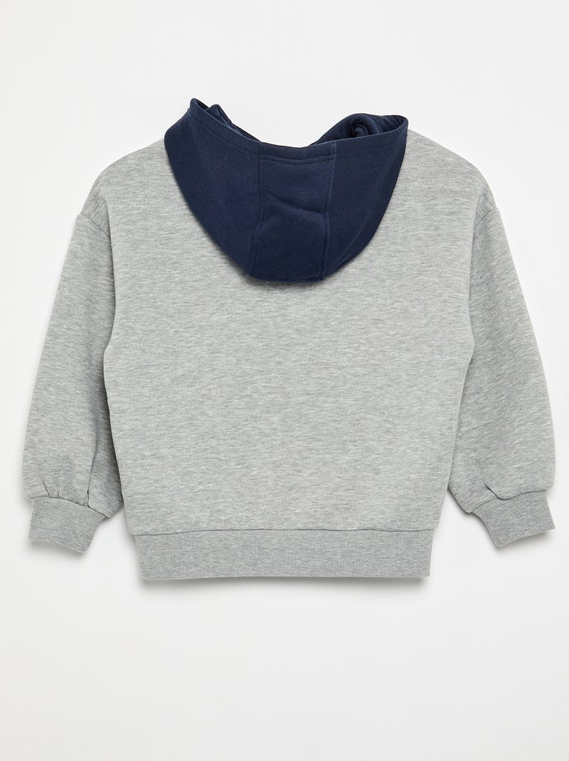 Sweat à capuche imprimé Gris - Kiabi