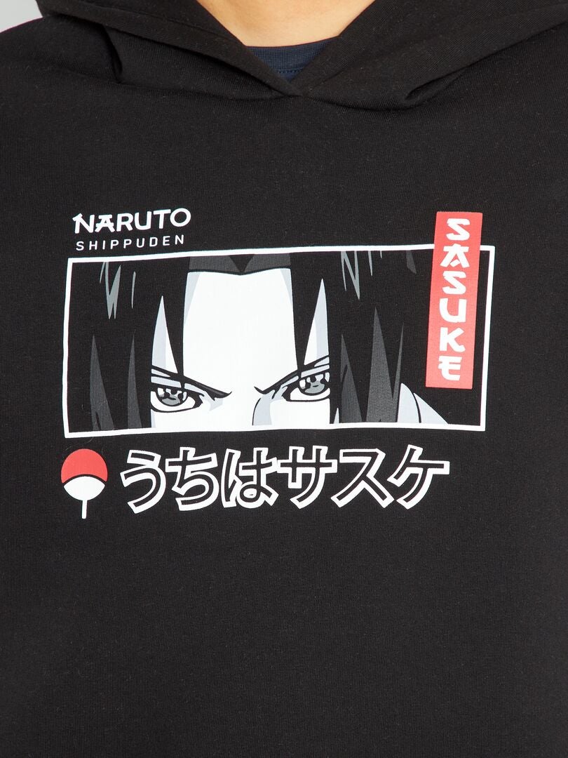 Sweat à capuche imprimé Naruto noir - Kiabi