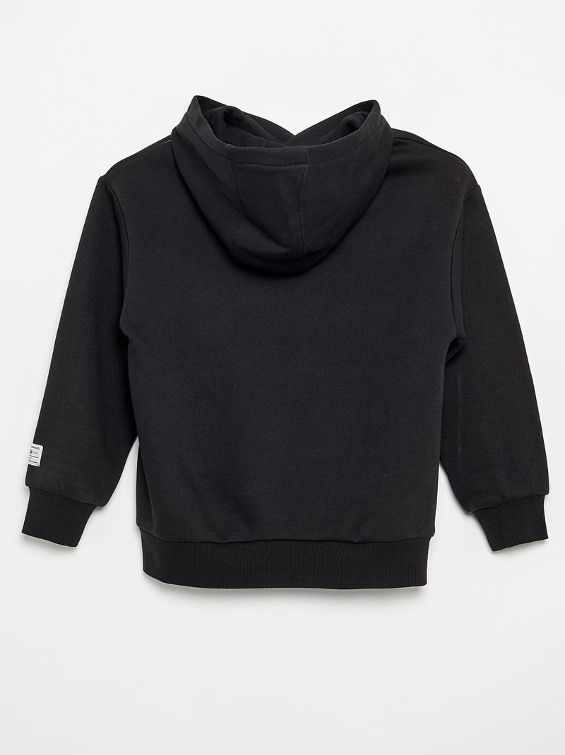 Sweat à capuche imprimé Noir - Kiabi