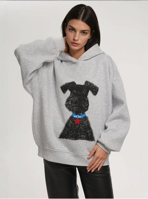 Sweat à capuche imprimé surdimensionné hiccup - Kiabi Sweat à capuche imprimé surdimensionné hiccup - Kiabi