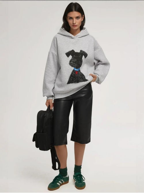 Sweat à capuche imprimé surdimensionné hiccup - Kiabi Sweat à capuche imprimé surdimensionné hiccup - Kiabi