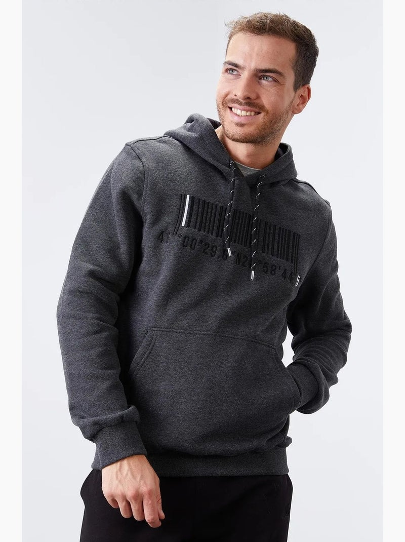 Sweat à capuche imprimé tommy Gris Noir - Kiabi