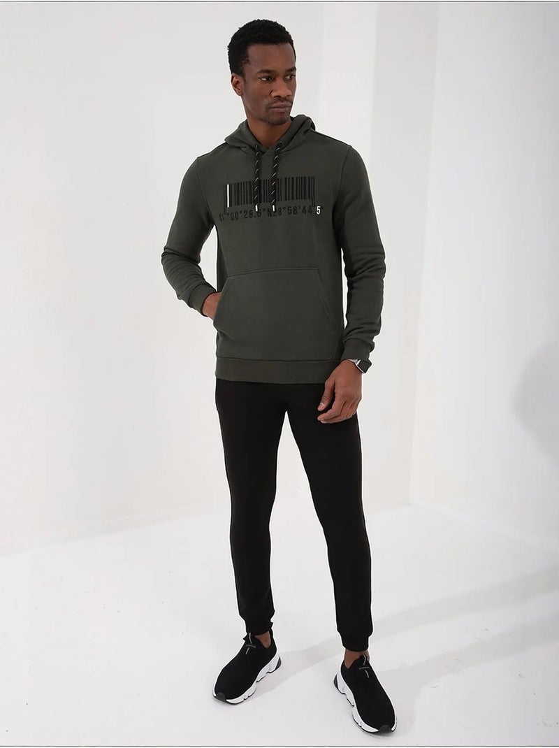 Sweat à capuche imprimé tommy Vert kaki - Kiabi