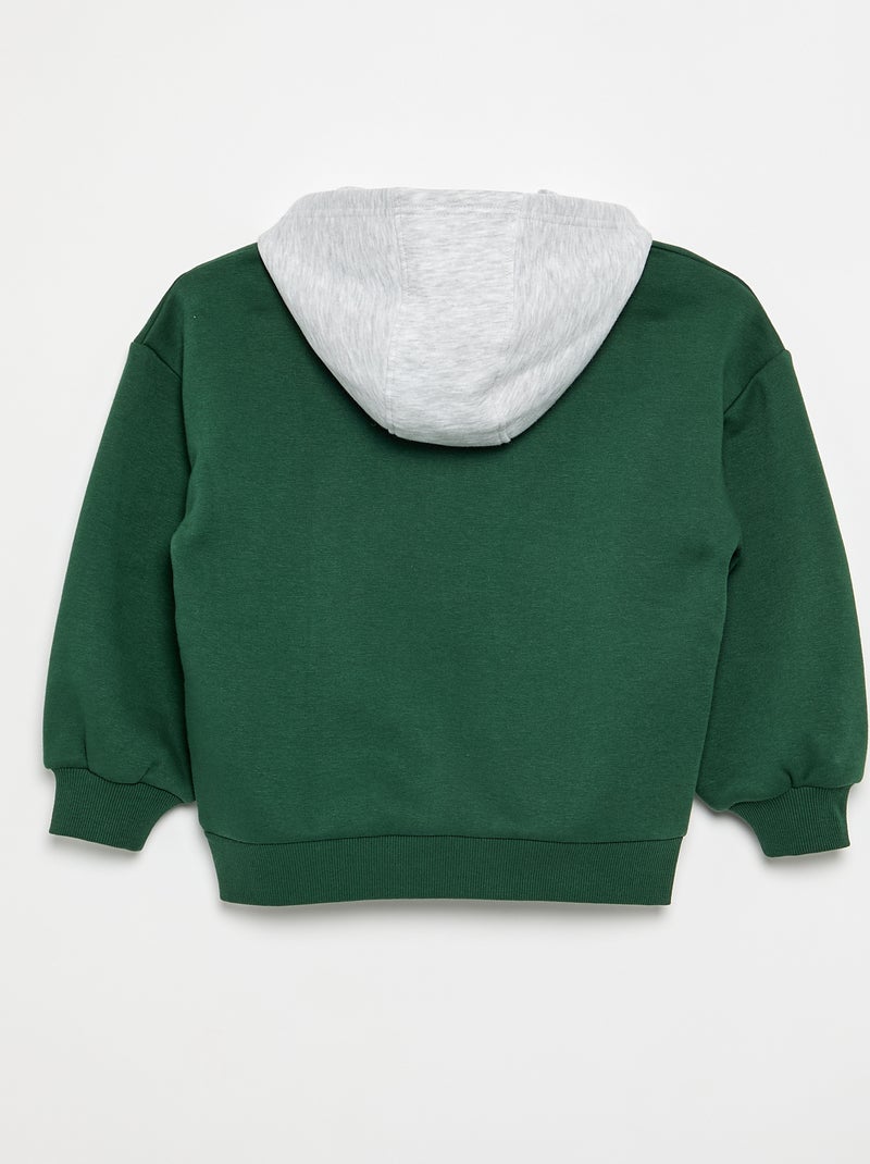 Sweat à capuche imprimé Vert - Kiabi