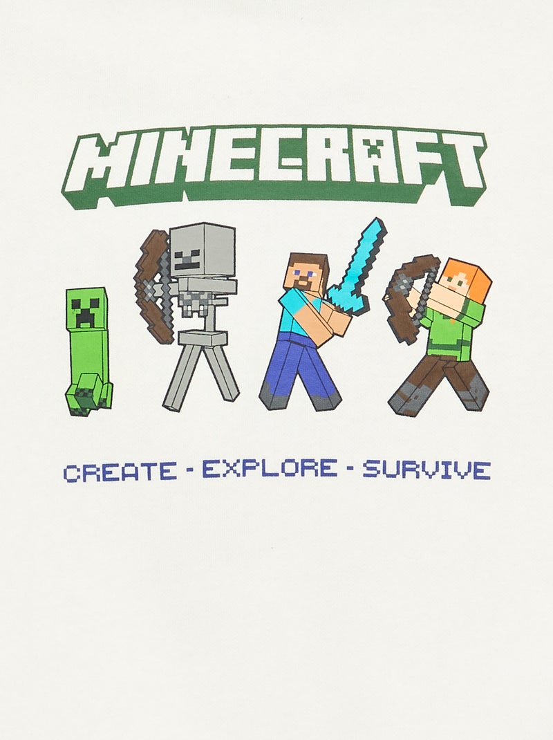 Sweat à capuche 'Minecraft' Blanc - Kiabi