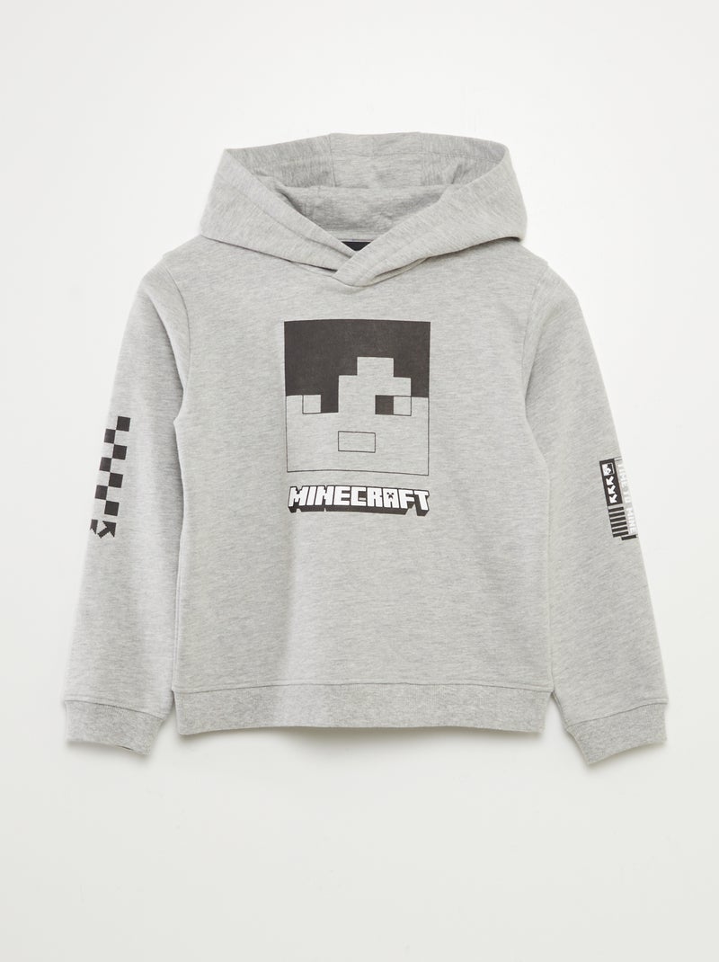 Minecraft Pull Plaid Enfant Oversize Polaire Chaud - Sweat Capuche Pilou Garçon Taille Unique