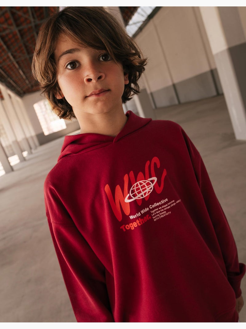 Sweat à capuche, mo fashion Rouge - Kiabi