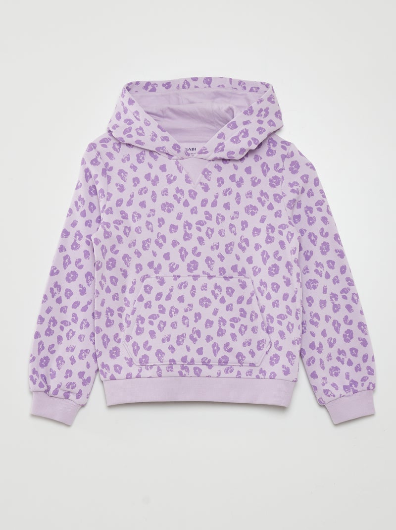 Sweat à capuche motif léopard Violet - Kiabi