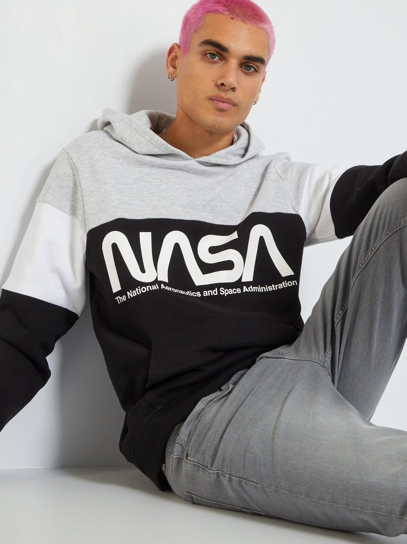 Sweat à capuche 'NASA' Noir - Kiabi