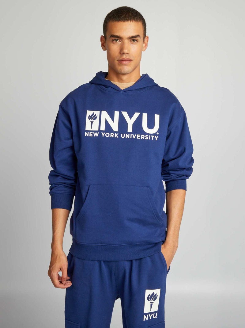 Sweat à capuche 'New York Université' Bleu - Kiabi