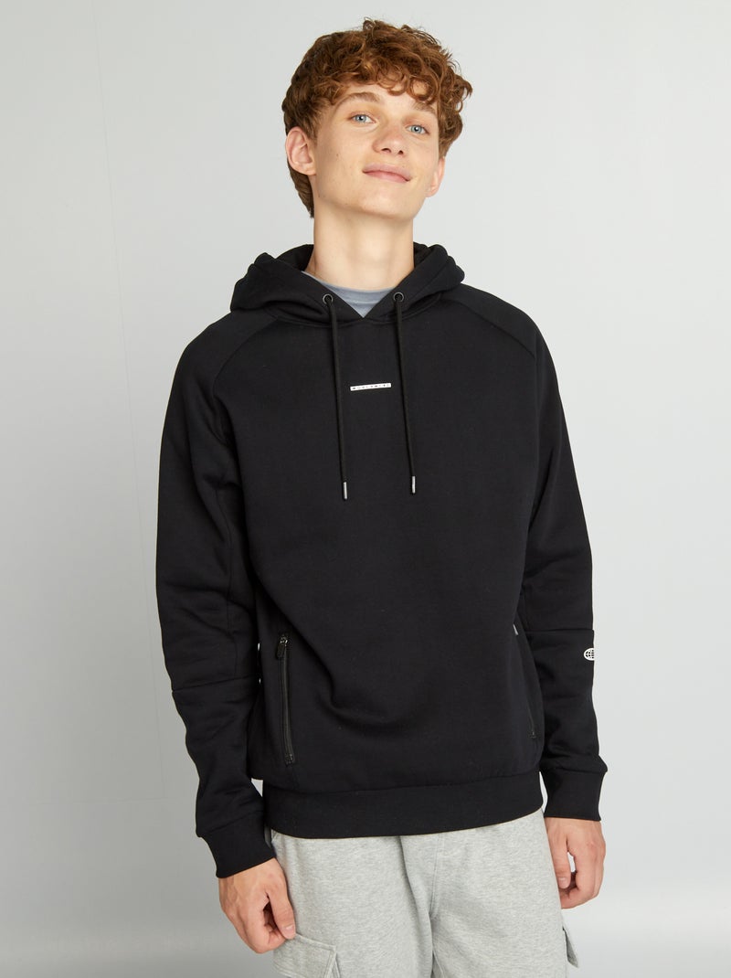 Sweat à capuche noir - Kiabi