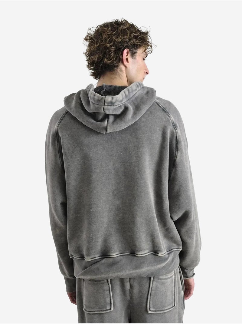 Sweat à capuche oversize avec poche giesto Kaki - Kiabi