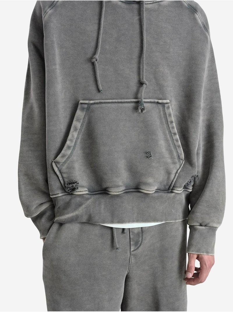 Sweat à capuche oversize avec poche giesto Kaki - Kiabi