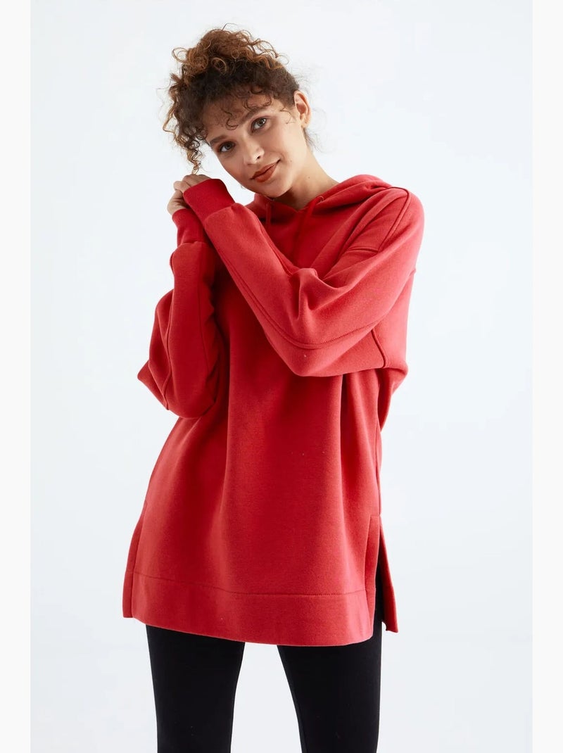 Sweat à capuche oversize avec poche tommy Rouge - Kiabi