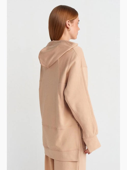 Sweat à capuche oversize en coton avec fente dilvin - Kiabi Sweat à capuche oversize en coton avec fente dilvin - Kiabi