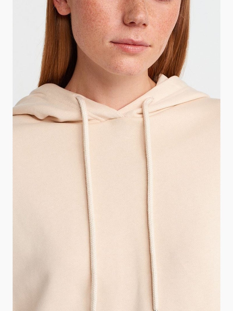 Sweat à capuche oversize en coton avec zip dilvin Crème - Kiabi