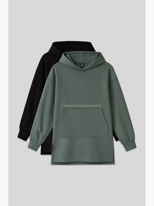 Sweat à capuche oversize imprimé avec poche tommy - Kiabi Sweat à capuche oversize imprimé avec poche tommy - Kiabi