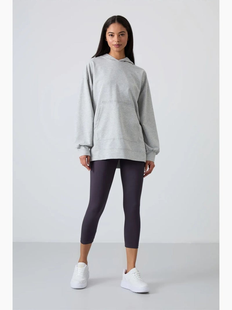 Sweat à capuche oversize imprimé tommy Gris clair - Kiabi
