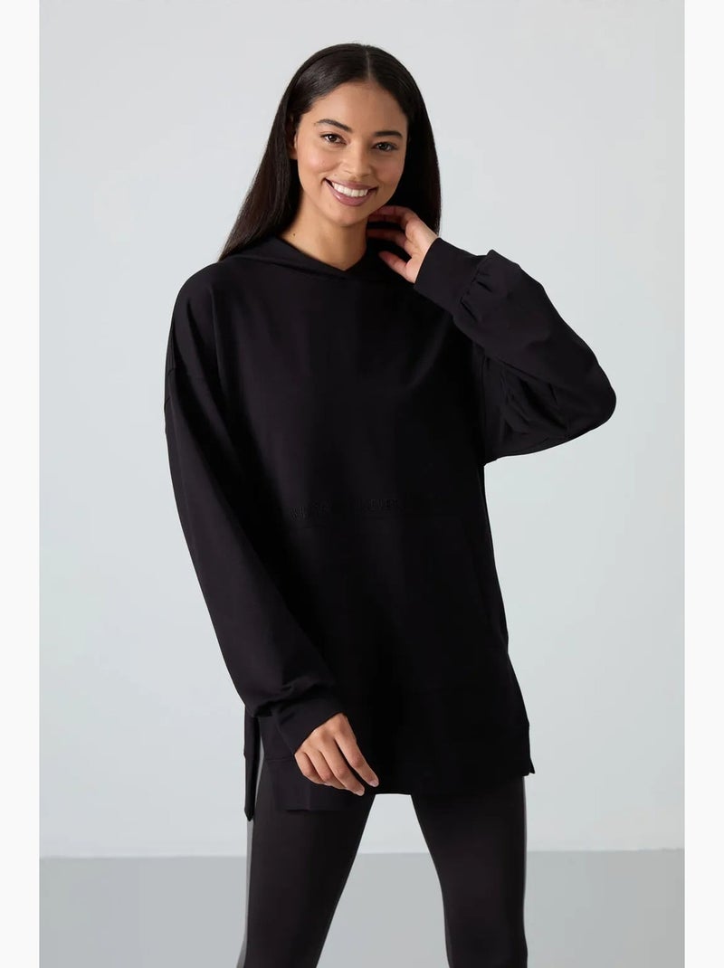 Sweat à capuche oversize imprimé tommy Noir - Kiabi
