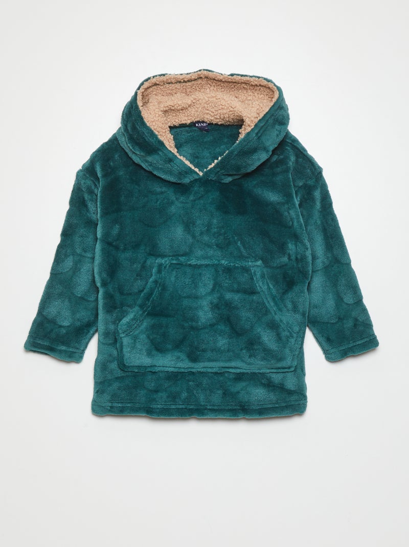 Sweat à capuche peignoir 'dinosaure' Vert - Kiabi