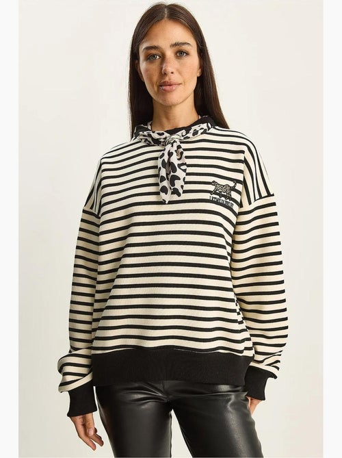 Sweat à capuche rayé avec cordon de serrage lucci - Kiabi Sweat à capuche rayé avec cordon de serrage lucci - Kiabi