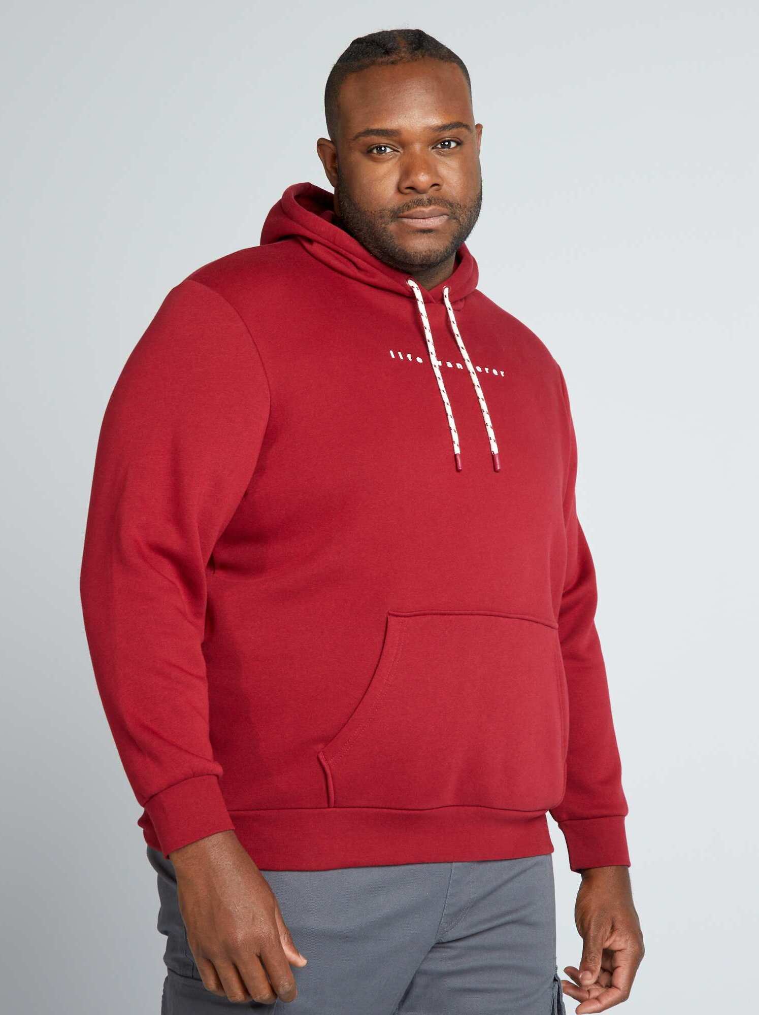 Sweat capuche rouge homme