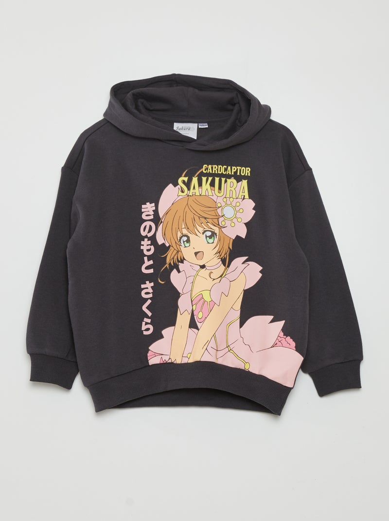 Sweat à capuche 'Sakura' Gris - Kiabi