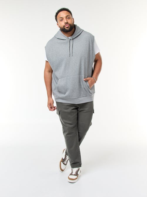 Sweat à capuche sans manches avec poche kangourou - Kiabi