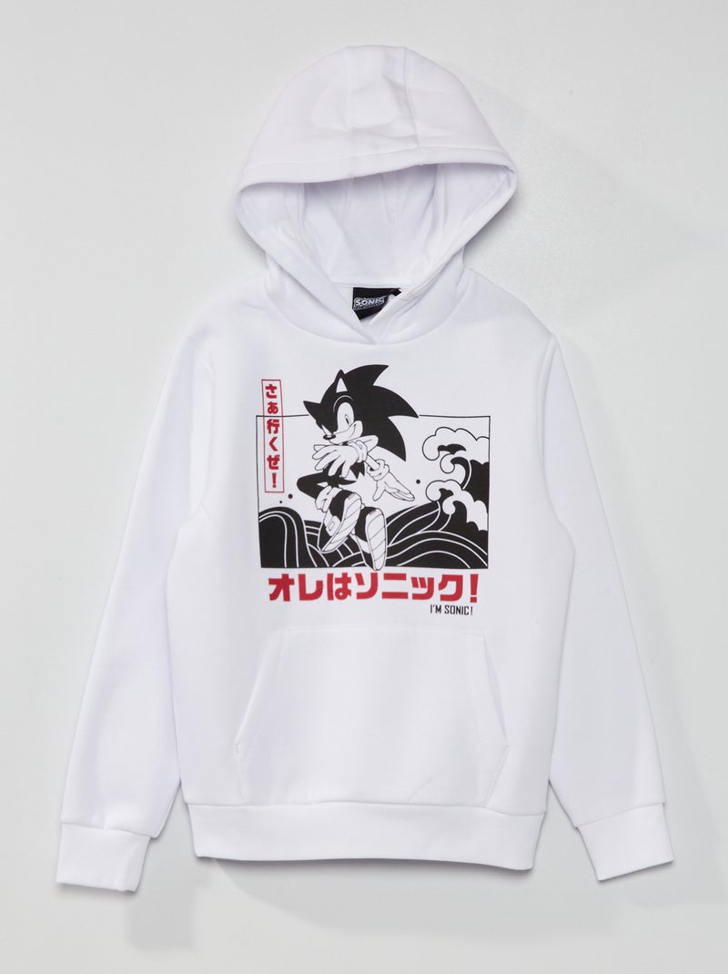 Sweat à capuche 'Sonic' blanc - Kiabi