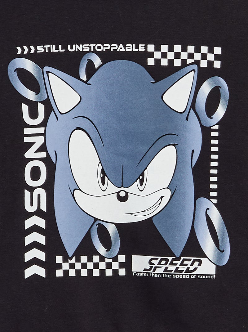 Sweat à capuche 'Sonic' 'SEGA' noir - Kiabi