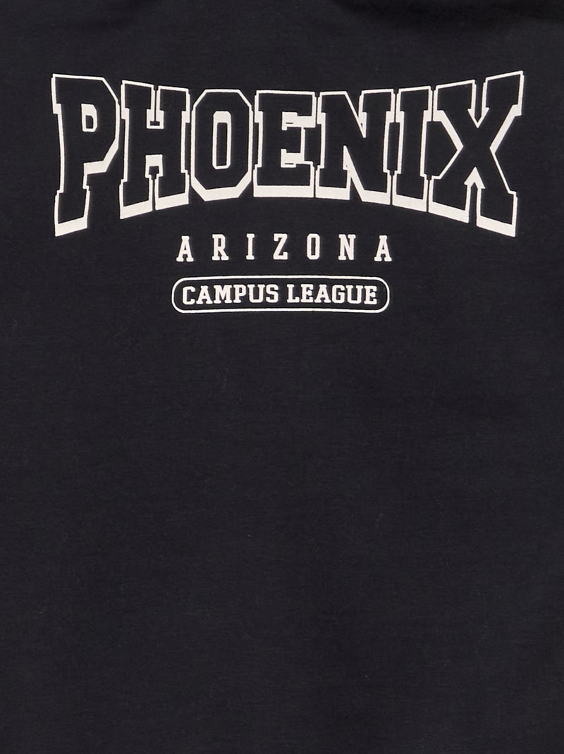 Sweat à capuche style américain Noir - Kiabi