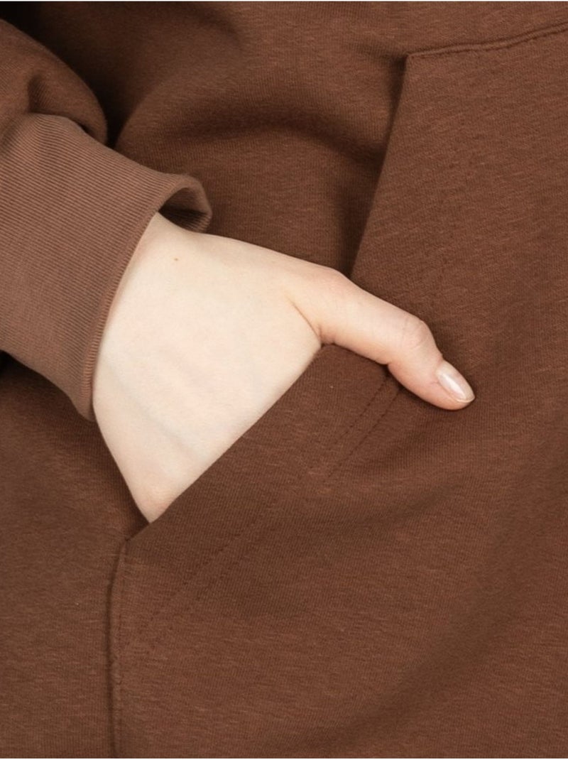 Sweat à capuche surdimensionné avec poche kangourou hiccup Marron - Kiabi