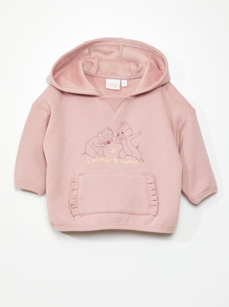 Sweat à capuche 'Tic et Tac' Violet - Kiabi