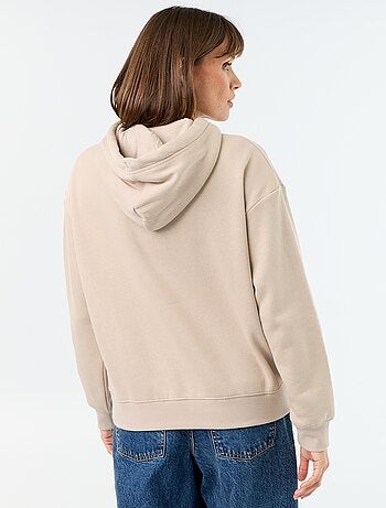Sweat à capuche uni avec poche kangourou