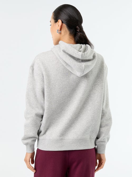 Sweat à capuche uni avec poche kangourou - Kiabi