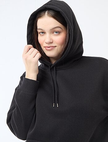 Sweat à capuche uni avec poche kangourou