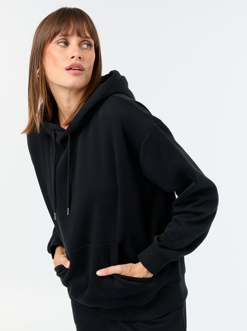 Sweat à capuche uni avec poche kangourou - Kiabi Sweat à capuche uni avec poche kangourou - Kiabi
