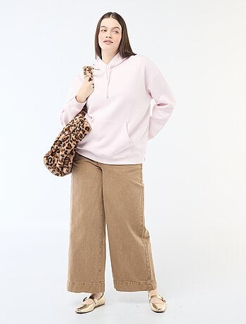 Sweat à capuche uni avec poche kangourou