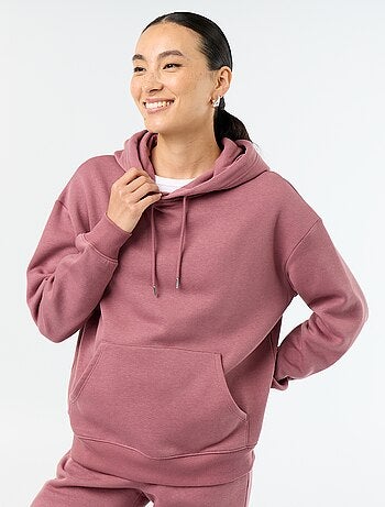 Sweat à capuche uni avec poche kangourou