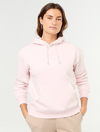 Sweat à capuche uni avec poche kangourou