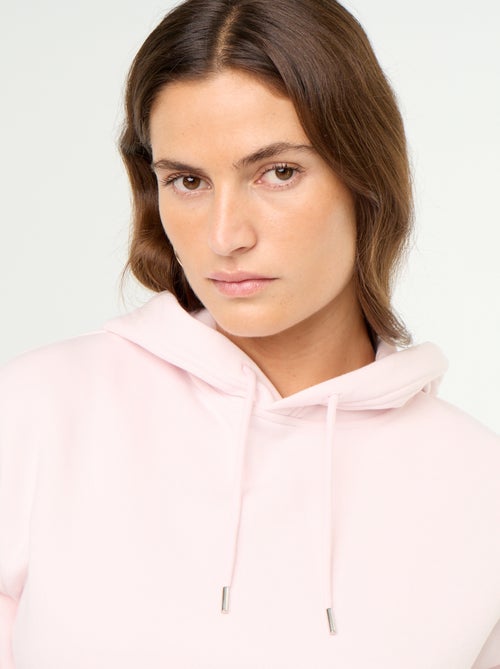 Sweat à capuche uni avec poche kangourou - Kiabi