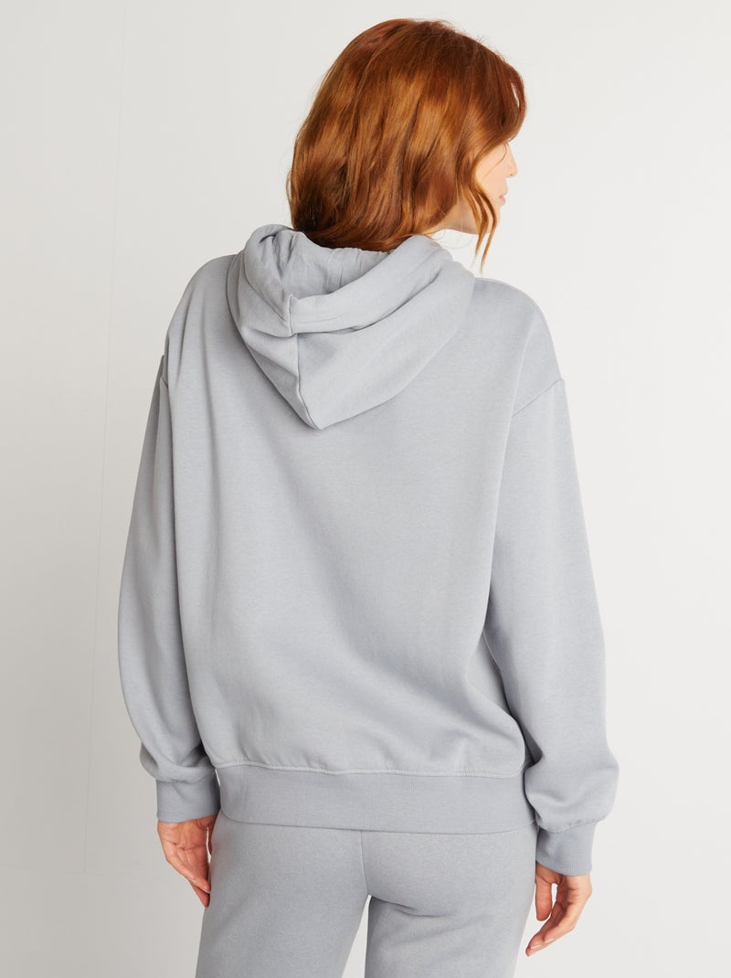 Sweat à capuche uni Bleu - Kiabi
