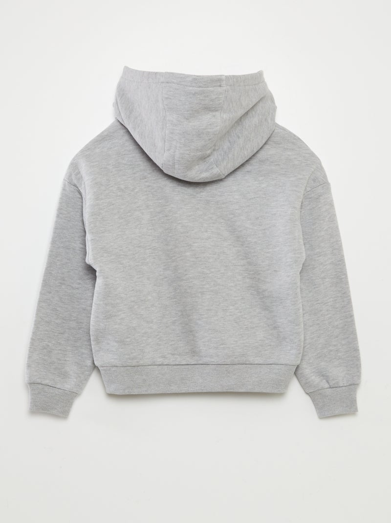 Sweat à capuche uni Gris - Kiabi