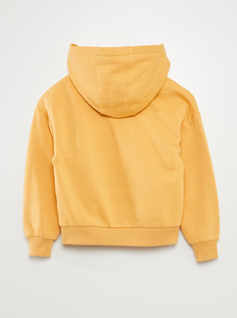 Sweat à capuche uni jaune - Kiabi