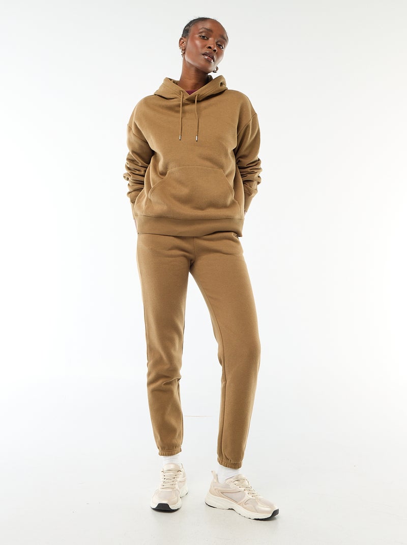 Sweat à capuche uni Marron - Kiabi