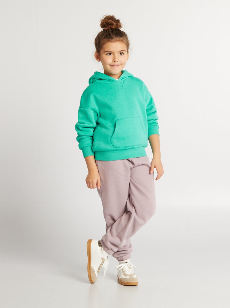 Sweat à capuche uni Vert - Kiabi
