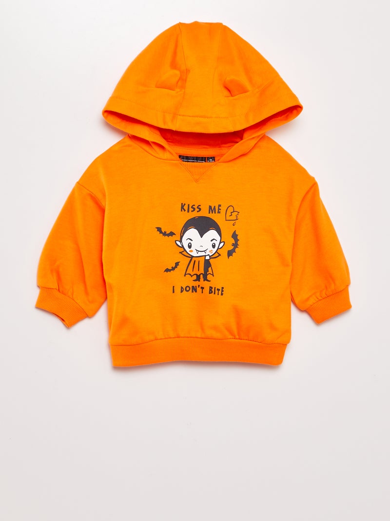 Sweat à capuche 'Vampire' Orange - Kiabi