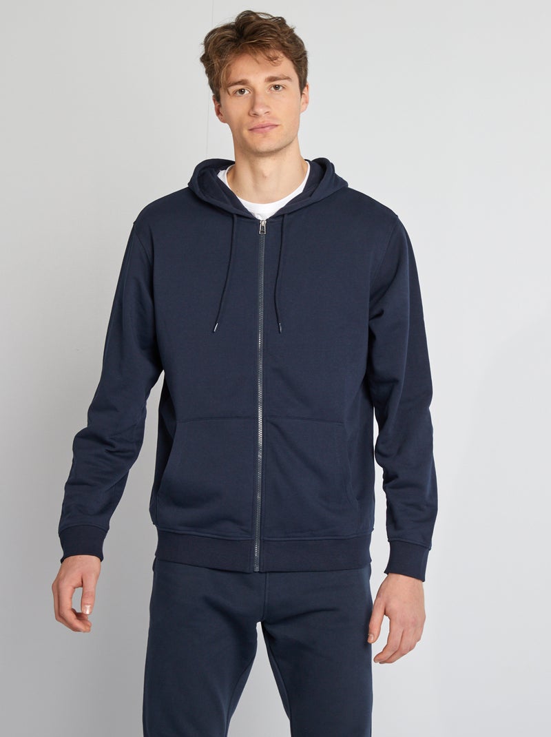 Sweat à capuche zippé +1m90 Bleu marine - Kiabi