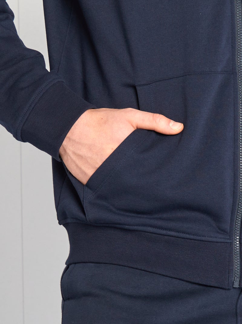 Sweat à capuche zippé +1m90 Bleu marine - Kiabi
